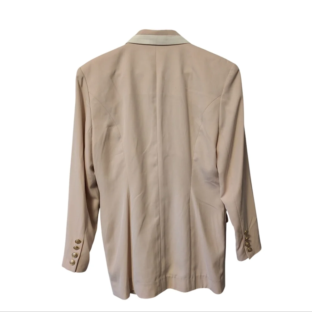 💥SALE💥 Vintage Voz Vago Elegant Beige Blazer with White Accents